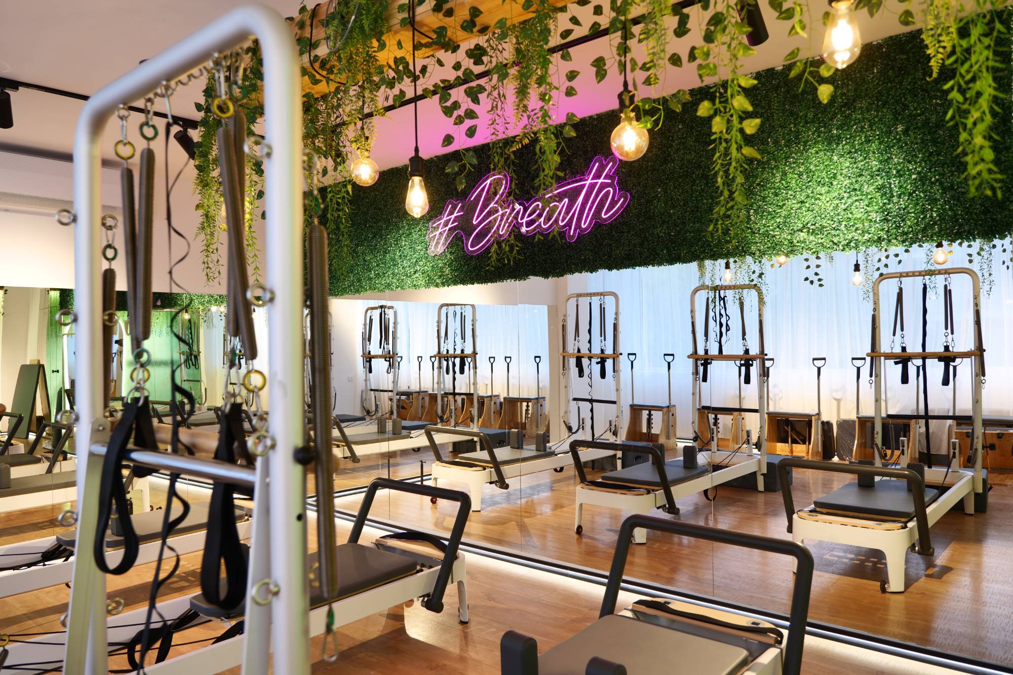 Pilates studio with the #Breath sign